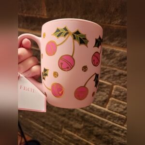 Peppermint and Pine cherry jingle bells silicone coated mug nwt